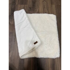 UGG Standard Pillow Sham Cover White Faux Fur Rectangle Solid
